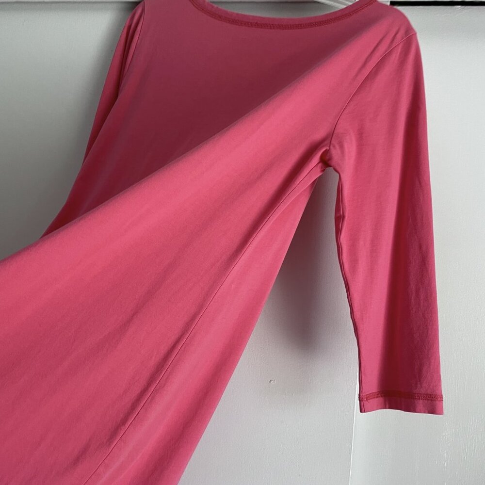 Lilly Pulitzer Palmetto Dress Size M Island Coral Pink Henley V Neck Shirtdress - Picture 8 of 15